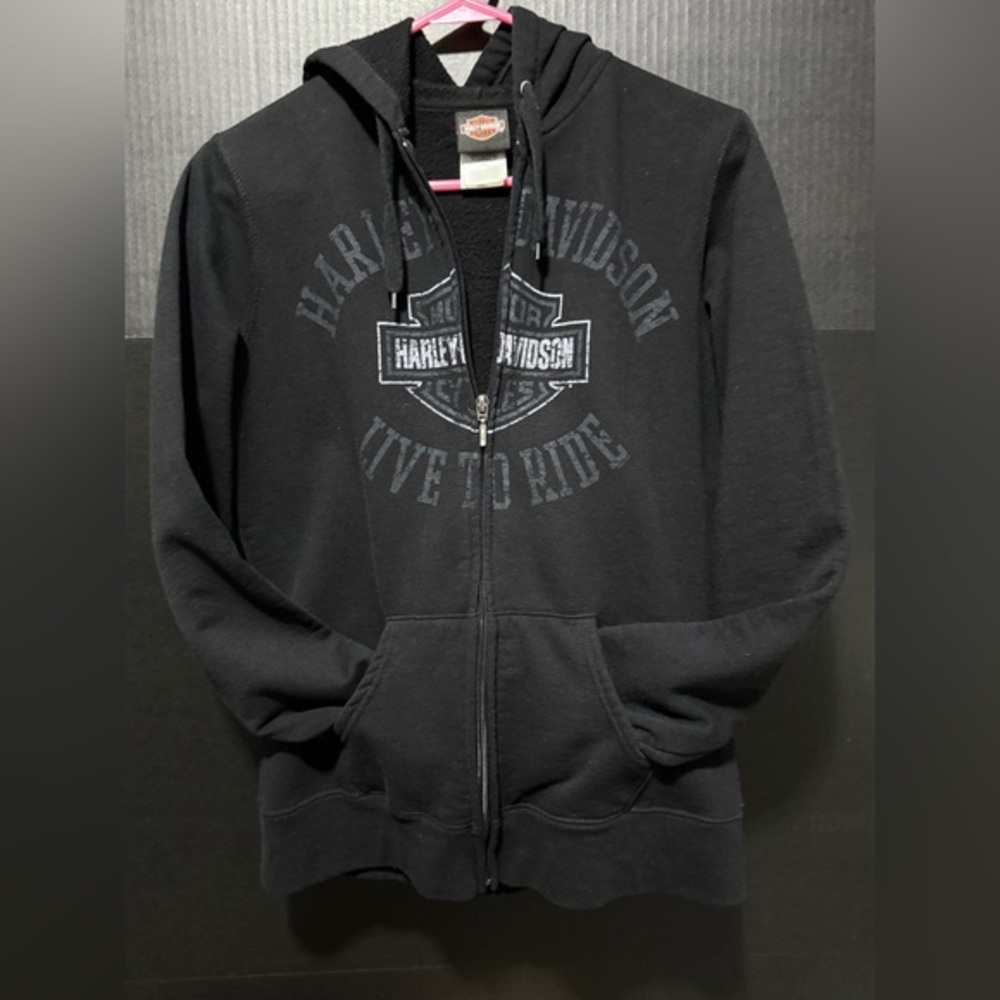 🧿Harley-Davidson Black Zip up Hooded Sweatshirt